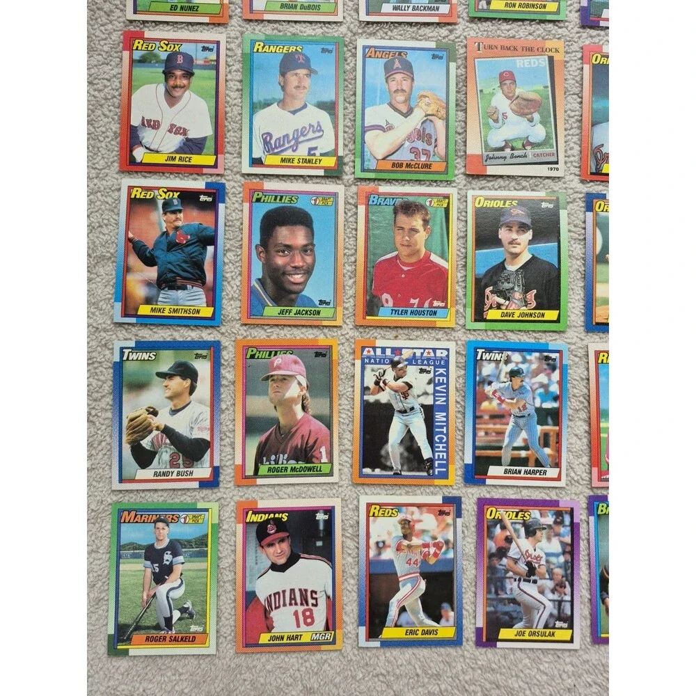 1990 Topps Baseball Card Lot 25 Cards Johnny Bench Jim Rice Eric Davis MLB